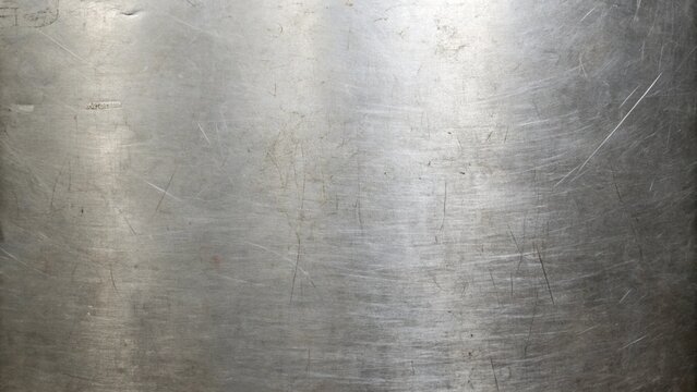 A textured metal surface with scratches and subtle light reflections creates an industrial and modern background
