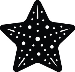 Obraz premium Black starfish christmas cookie silhouette vector graphic
