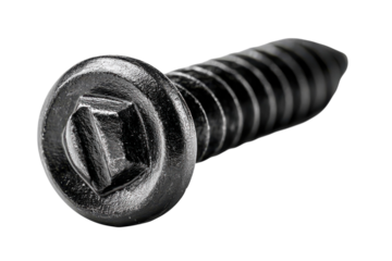 Isolated metal screw close up image engineering fastening solutions hardware construction project