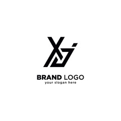 Modern Unique Letter X and J Monogram Logo with White Background.