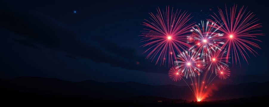 top half of image showing vibrant fireworks against deep night sky