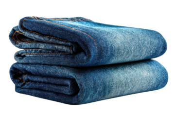 Denim Dreams Folded Blue Jeans Fabric Texture Fashion Staple Cotton Blend Material Apparel Stack