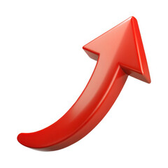 Red arrow isolated on transparent background