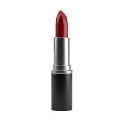 Close up of a red lipstick tube isolated on transparent background
