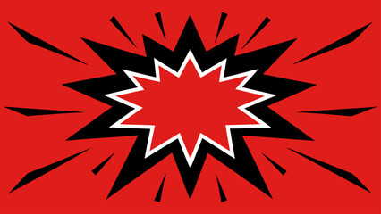 Fototapeta premium comic style frame red black