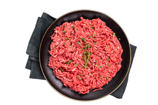 Raw mince meat, ground beef with pork 