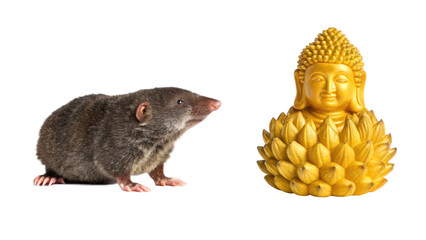 Mule animal and Chempedak fruit isolated on transparent