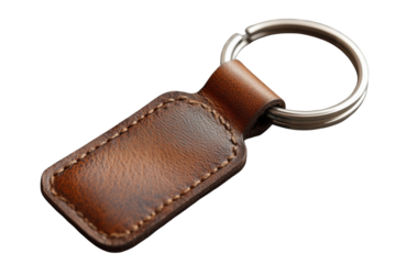 Brown Leather Keychain Detail Keyring Accessory Design Craftsmanship Close Up Style Product Elegant