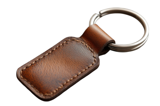 Brown Leather Keychain Detail Keyring Accessory Design Craftsmanship Close Up Style Product Elegant