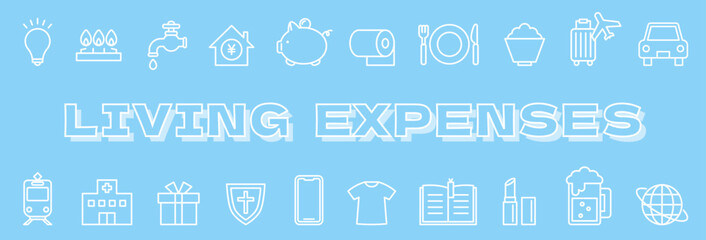 生活費の内訳のバナーイラスト / ベクター