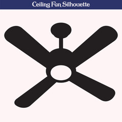 Obraz premium Silhouette of Ceiling Fan with Four Blades