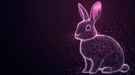 Abstract polygonal rabbit, digital art.