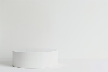 Minimalist white round pedestal