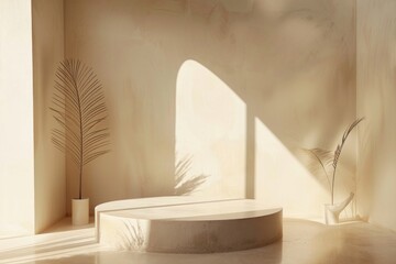 Minimalist serene sunlit interior design