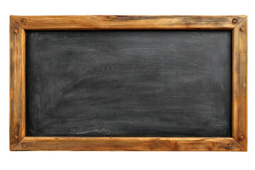 Rustic Wooden Framed Chalkboard with Grunge Texture Background Vintage School Slate Empty Surface
