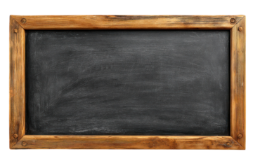 Rustic Wooden Framed Chalkboard with Grunge Texture Background Vintage School Slate Empty Surface