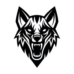 Obraz premium Minimalist Fierce hyena logo vector illustration. 