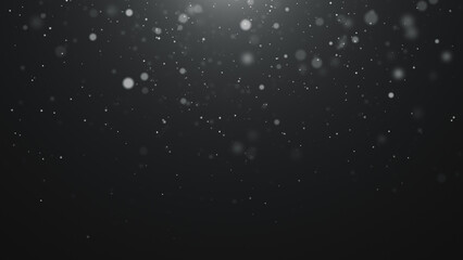 abstract black and white background with bokeh lights and dust falling animation,science and space social media motion background