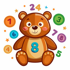 Fototapeta premium A set of vector illustration with a brown teddy 
