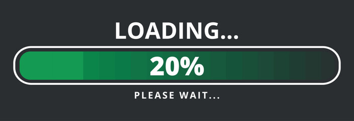 20% loaded loading bar vector illustration, design for websites and graphic resources.