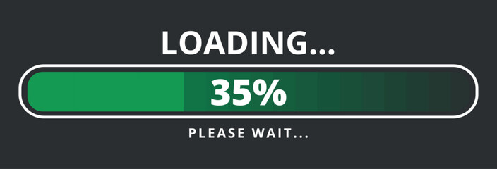 35% loaded loading bar vector illustration, design for websites and graphic resources.