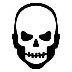 Feliz Halloween. Día de los muertos. Disfraz de zombi. Icono con cabeza de hombre joven con máscara de calavera