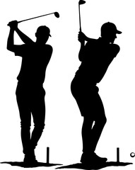 Golf Swing Silhouette Group" vector bundle