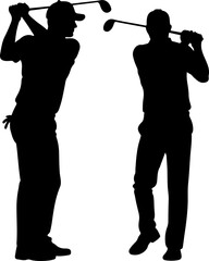Golf Swing Silhouette Group" vector bundle