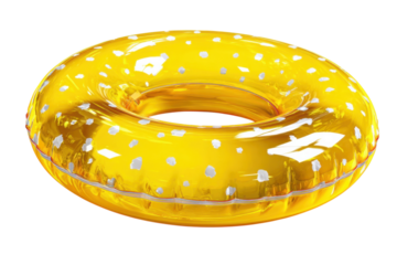 Golden swim ring float summer pool fun splash water party holiday vacation leisure playful summer