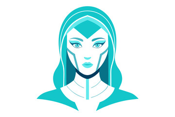 Futuristic Artificial Intelligence Concept with Abstract Digital Human Head and Glowing Network Lines