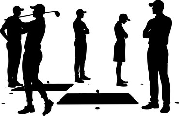 Golf Swing Silhouette Group" vector bundle
