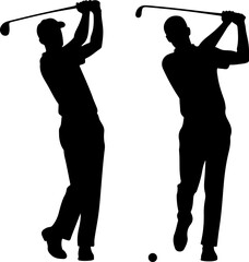 Golf Swing Silhouette Group" vector bundle