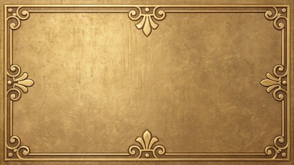 An elegant gold frame with ornate floral corners provides a luxurious border for a vintagestyle background