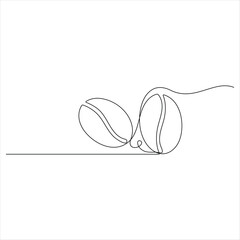 One line drawing of Coffee Beans minimalist vector illustration