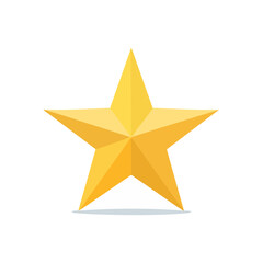 Obraz premium Golden star symbol on black background success award shiny icon five point shape design