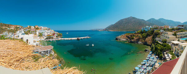 Panorama of Limani beach and port in Bali village, Crete, Greece