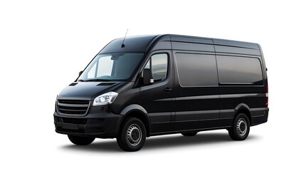 Black van on a white background