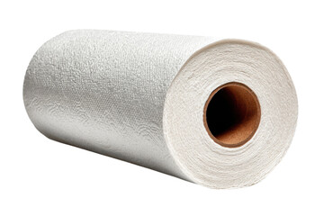 Fototapeta premium Roll of paper towels kitchen supplies absorbency daily life cleanup hygiene product white texture