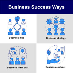business success ways Outline Vector Icon Se
