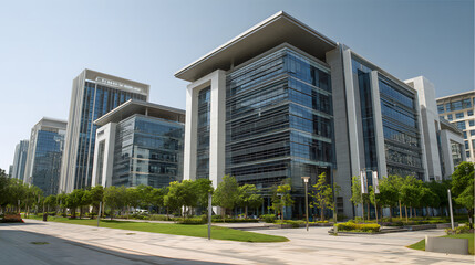Urban Tower with Reflective Glass Walls
