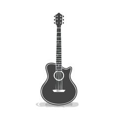 Obraz premium Acoustic guitar musical instrument on black background digital art