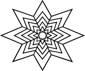 A geometric star pattern creates a symmetrical design Ai Generated
