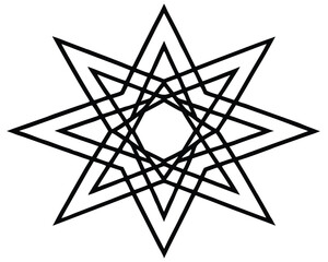 A geometric star pattern with overlapping lines creates a design Ai Generated