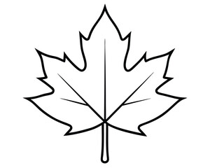An outline of a maple leaf isolated on white background Ai Generated