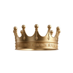Golden ornate crown with detailed engravings on black background