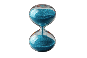 Blue Time Sand Hourglass Precious Moments Flow Ticking Away Time Urgency Limit Isolated Still Life