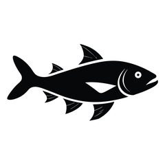 Arctic cod silhouette vector icon on white background