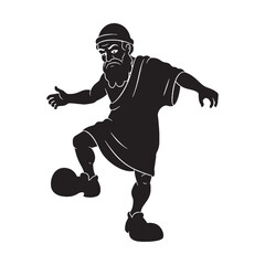 Naklejka premium Ancient Momus digital black visual, accurately portraying this revered deity – Momus silhouette – Momus Vector – Silhouette of Momus – Greek god vector