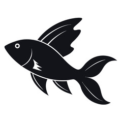 Fairy wrasse silhouette icon on white background