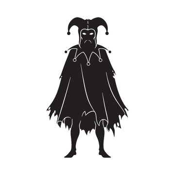 Cynical Momus digital black silhouette, showcasing his distinctive and disapproving form &ndash; Momus silhouette &ndash; Momus Vector &ndash; Silhouette of Momus &ndash; Greek god vector

